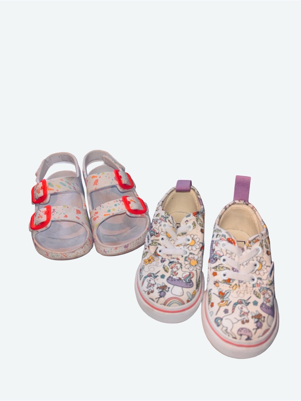 Vans Fairytale Unicorn Print Sneakers & Children’s Place Buckle Sandals Size 5
